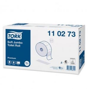 Picture 1 of Toiletpapier Tork jumbo T1 premium 110273 10cm x360m 2 lagen wit