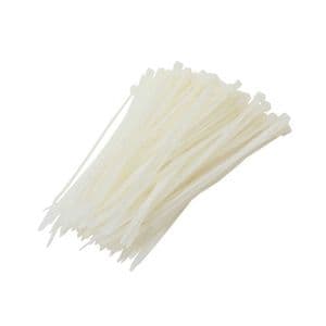 Picture 3 of Tie wrap sluiting kunststof 9cm x 0.25cm transparant/wit
