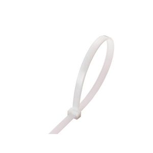 Picture 1 of Tie wrap sluiting kunststof 9cm x 0.25cm transparant/wit