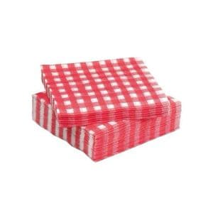 Picture 1 of Servet Tork 33cm x 33cm rood geruit 1 laag