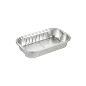 Picture 2 of Aluminium bakjes rechthoekig 23.4cm x 13.8cm x 4.3cm 1vaks 964ml zilver