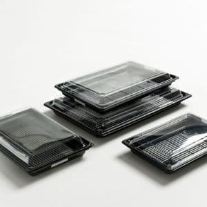Picture 3 of Sushi tray 21.2cm x 14.3cm x 2.2cm zwart A-pet