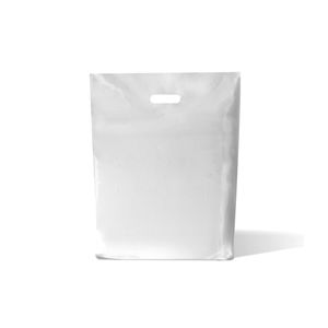 Picture 2 of Plastic draagtas gestanst handvat 60cm x 51cm wit onbedrukt ldpe 50µm