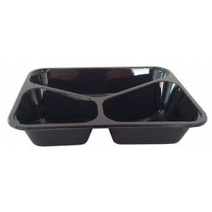 Picture 1 of Menubak 22.6cm x 17.7cm x 4.6cm 1035ml 3vaks zwart c-pet