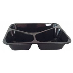 Picture 1 of Menubak 22.6cm x 17.7cm x 4.6cm 1035ml 3vaks zwart c-pet