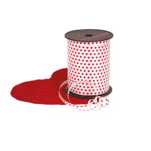 Picture 1 of Krullint mat 10mm x 250m wit met rode hartjes