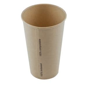 Picture 1 of Milkshake beker karton 9cm 13.8cm 480ml bruin