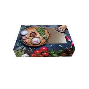 Picture 1 of Cateringdoos met venster 55cm x 37.5cm x 8cm zwart/groen amber