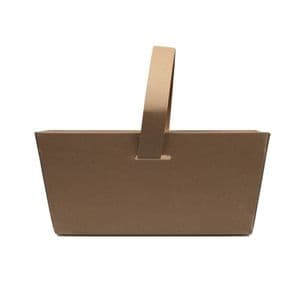 Picture 2 of Fruitbak karton met handvat 12cm x 21cm x 9cm 1000gr bruin
