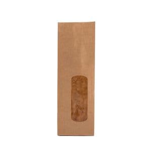 Picture 1 of Blokbodem / vensterzak kraft / OPP 7cm x 4cm x 20cm 80gr / m2