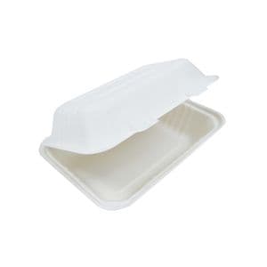 Picture 1 of Menubox 23cm x 15.3cm x 8cm 1vaks wit bagasse/suikerriet