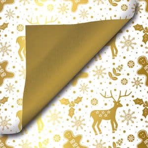 Picture 1 of Cadeaupapier kerst 50cm x 100m 90218 gecoat dubbelzijdig papier 70gr / m2