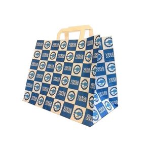 Picture 1 of Draagtas papier 32cm x 17cm x 25cm wit vers en lekker vis gebleekt kraft 70gr / m2