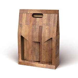 Picture 1 of Draagkarton 3 fles bruin teak