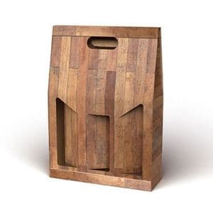 Picture 2 of Draagkarton 3 fles bruin teak