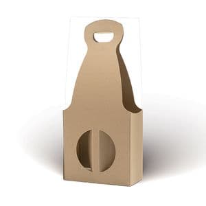 Picture 1 of Draagkarton 2 fles bruin onbedrukt