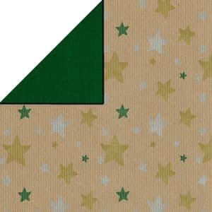 Picture 1 of Cadeaupapier kerst 30cm x 150m 6270 bruin kraft papier 70gr / m2