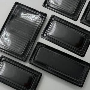 Picture 2 of Sushi tray 21.2cm x 14.3cm x 2.2cm zwart A-pet