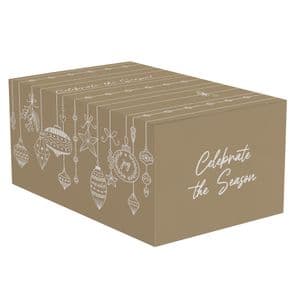 Picture 1 of Pakketdoos C 390mm x 290mm x 232mm goud holiday season