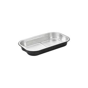 Picture 1 of Aluminium bakjes rechthoekig 23.4cm x 13.8cm x 3cm 1vaks 700ml zwart