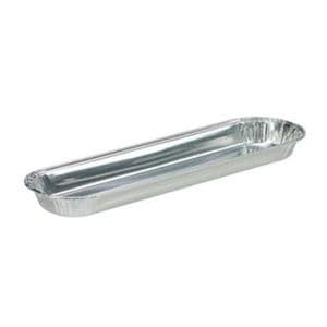 Picture 1 of Aluminium bakjes rechthoekig 28cm x 8cm x 2.3cm 1vaks 150ml zilver