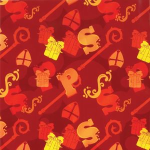 Picture 1 of Cadeaupapier sinterklaas 50cm x 200m 90027 gecoat papier 70gr / m2