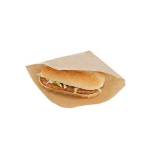 Picture 1 of hamburger/sandwichzak 15cm x 15cm onbedrukt natronkraft 45gr / m2