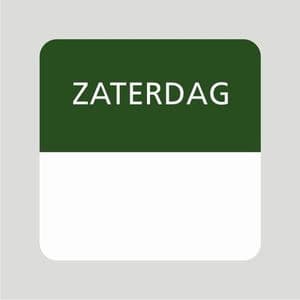 Picture 1 of Voedsel etiket 25x25 mm wit permanent (diepvries) opdruk zaterdag groen