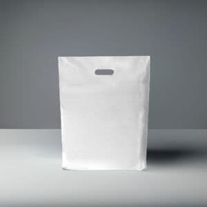 Picture 1 of Plastic draagtas gestanst handvat 37cm x 44cm wit onbedrukt ldpe 50µm
