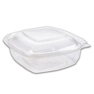 Picture 2 of Cups met deksels vierkant 179mm x 174mm x 50mm 750ml rpet transparant