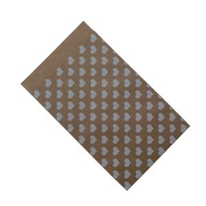 Picture 1 of Cadeauzakjes bruin kraft 12cm x 19cm grijs/wit hartjes 70gr / m2