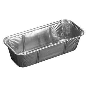 Picture 1 of Aluminium bakjes rechthoekig 20.4cm x 9.2cm x 4.9cm 1vaks 610ml zilver