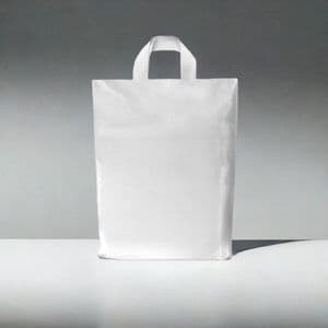 Picture 1 of Plastic draagtas lus 45cm x 51cm wit onbedrukt ldpe 50µm