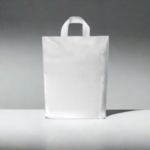 Picture 1 of Plastic draagtas lus 45cm x 51cm wit onbedrukt ldpe 50µm