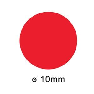 Picture 1 of Etiket op rol 10mm rood