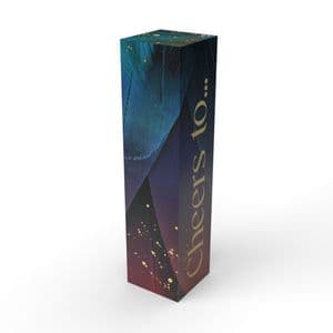 Picture 1 of Geschenkdoos 1 fles blauw/paars/goud cheers to...
