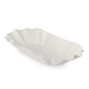 Picture 1 of Rechthoekige schaal vetwerend karton 10.5cm x 17.5cm wit
