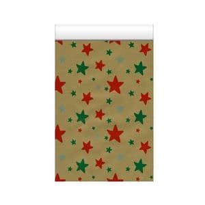Picture 1 of Cadeauzakjes glans wit 12cm x 19cm goud kerst 80gr / m2