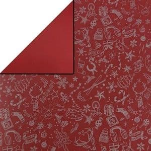 Picture 1 of Cadeaupapier kerst 50cm x 150m 6275 bruin kraft 70gr / m2