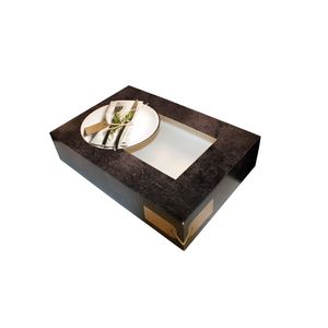 Picture 1 of Cateringdoos met venster 55cm x 37.5cm x 8cm grijs/zwart greystone