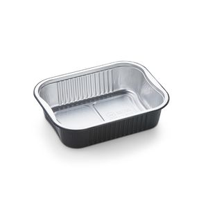 Picture 1 of Aluminium bakjes rechthoekig 17.8cm x 13.6cm x 4.5cm 1vaks 750ml zwart