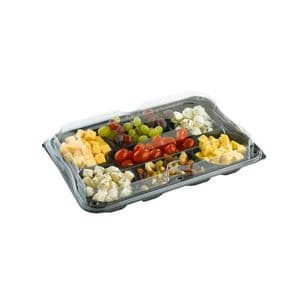 Picture 4 of Fondueschaal met deksel 35cm x 24cm x 6cm zwart/transparant rechthoek