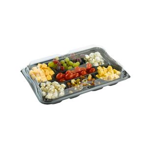 Picture 4 of Fondueschaal met deksel 35cm x 24cm x 6cm zwart/transparant rechthoek