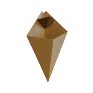 Picture 1 of FSC kraft puntzak 16cm x 27cm bruin onbedrukt met sausvakje