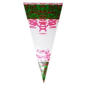 Picture 2 of Polyprop puntzak 25cm x 46cm 45µm groen/rood fiesta