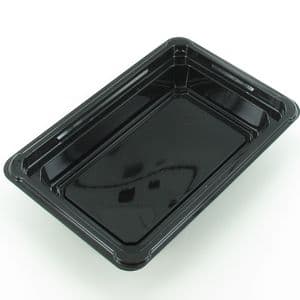 Picture 4 of Sushi tray 13.7cm x 9.1cm x 2.4cm zwart PS