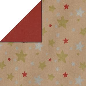 Picture 1 of Cadeaupapier kerst 60cm x 150m 6278 bruin kraft 70gr / m2