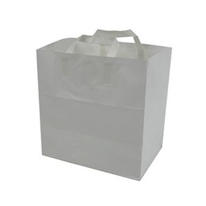 Picture 1 of Draagtas papier 26cm x 17cm x 27cm wit onbedrukt kraft 70gr / m2