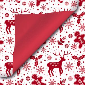 Picture 1 of Cadeaupapier kerst 50cm x 200m 091 gecoat dubbelzijdig papier 70gr / m2