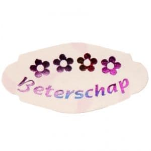 Picture 1 of Cadeau etiket ovaal glans wit opdruk beterschap multicolor